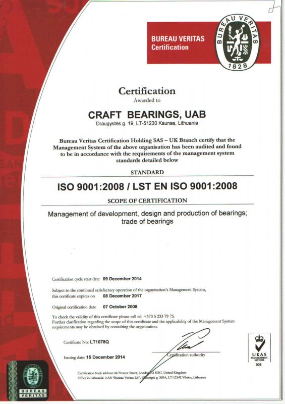 Сертификат CRAFT ISO